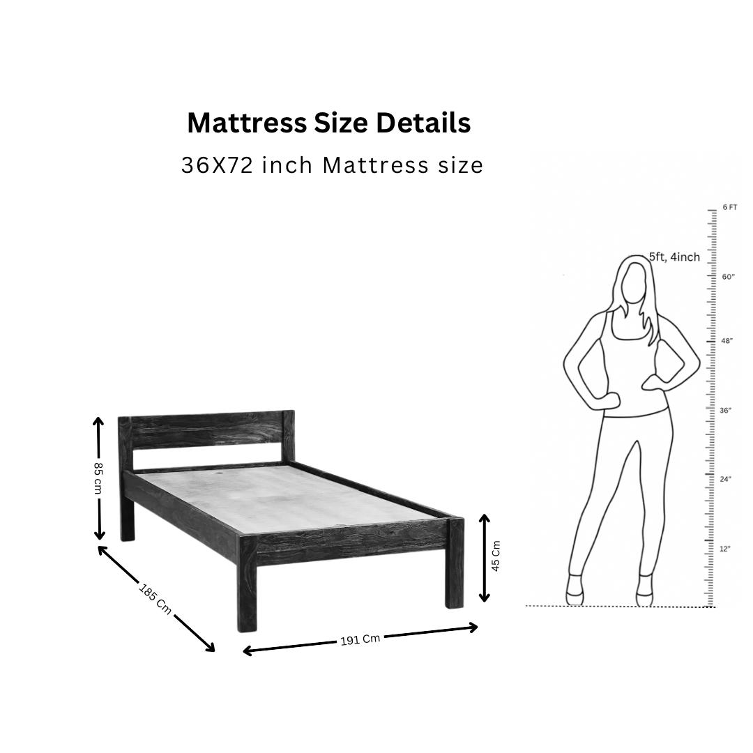 Elevate your bedroom with our Apple Solid Wood Single Bed, crafted with sheesham wood, Buy stylish and durable sheesham wood single beds near you in Bangalore