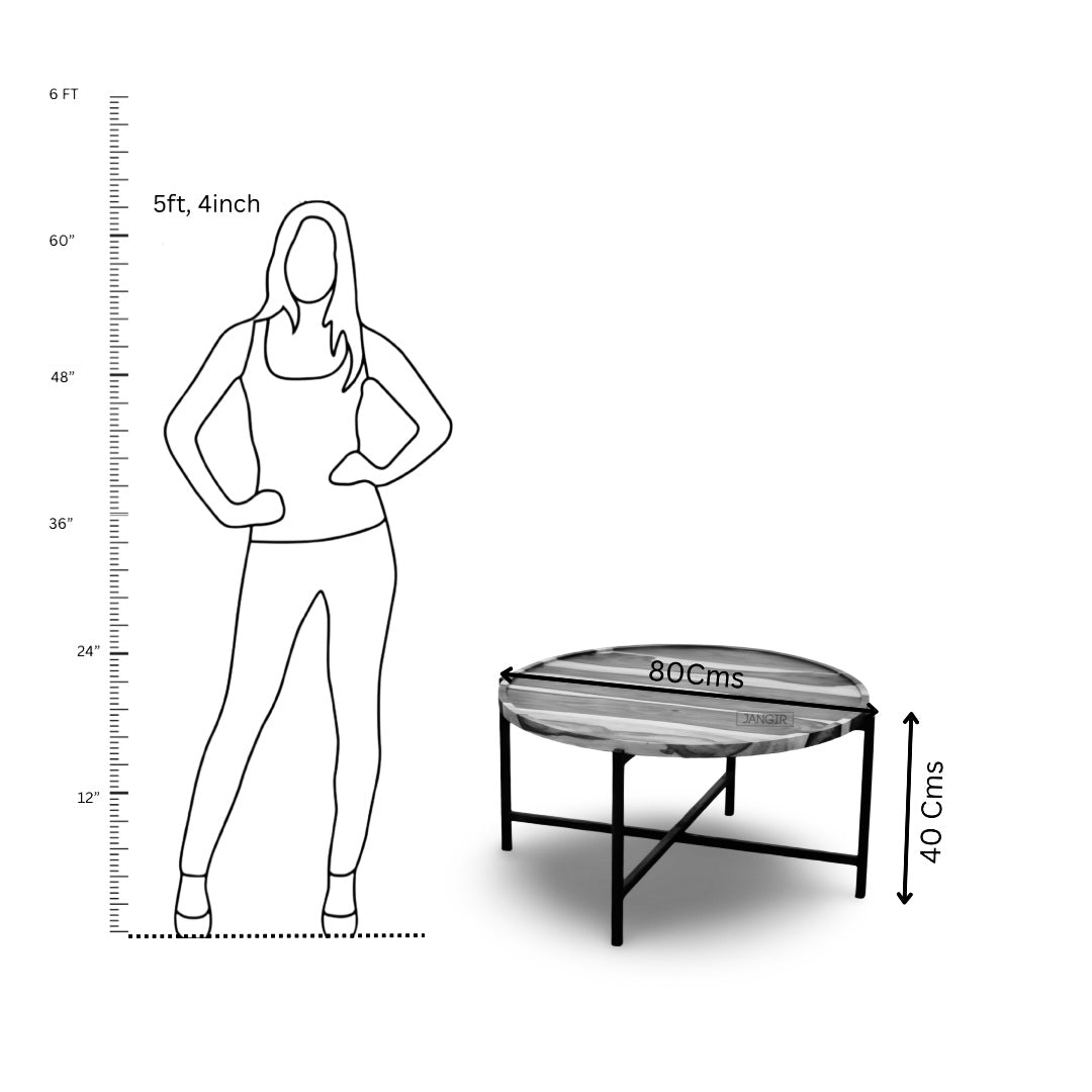 Upgrade your home with Sharper Round Coffee Table, crafted in Sheesham wood & metal. Buy sleek center table & adds elegance to your living room today