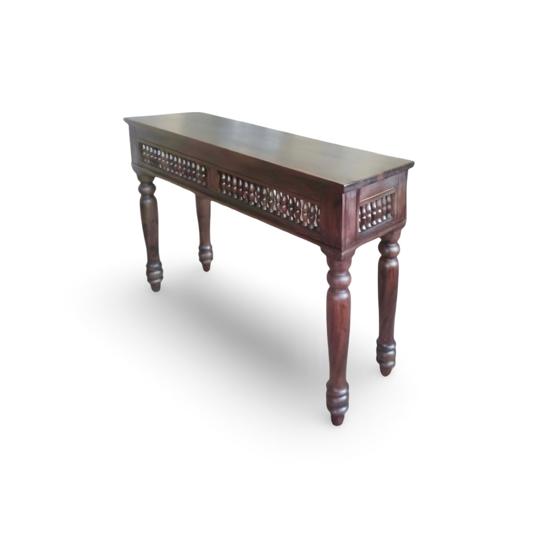Elevate your living room or entryway with our elegant Solid Sheesham Wood Slim Console Table. Shop wooden console table now for timeless style and durability.