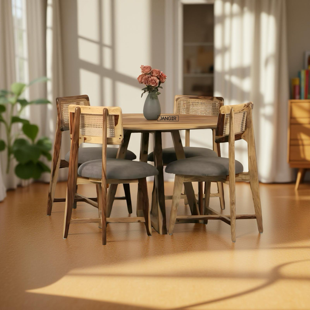 Experience the refined Seoul Sheesham Wood Dining Set—durable, stylish, and designed for comfort. Enhance your dining area now. shop near you in Bangalore