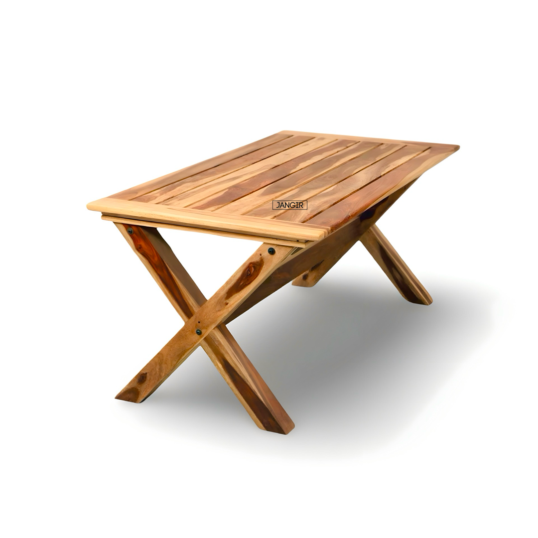 Discover the durable sheesham wood  Lusitania Outdoor Dining Set. Shop all-season Wooden Dining Table for Outdoor, garden and balcony near you in Bangalore