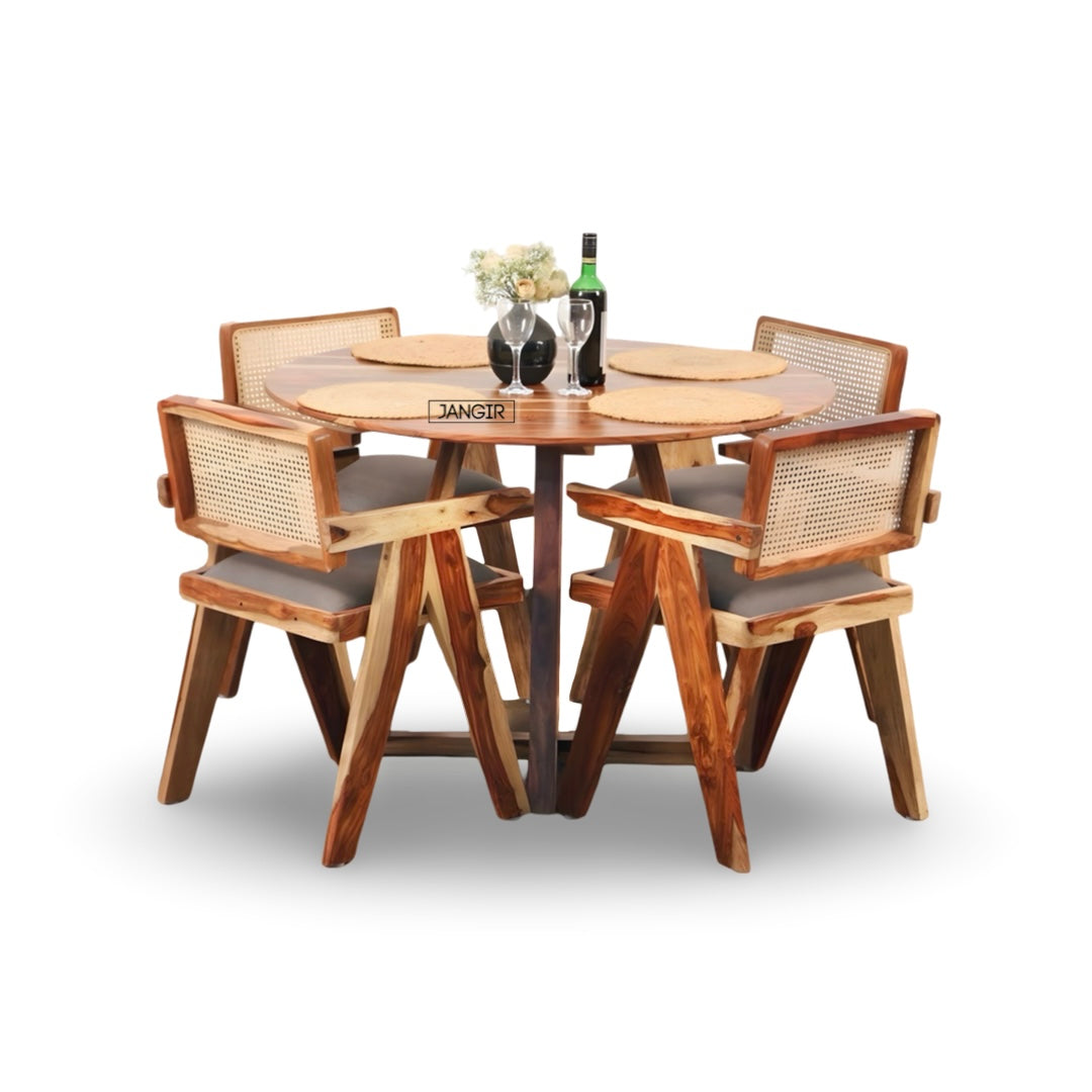Discover elegance and comfort with our Sheesham Wood Round Dining Set. Shop now for quality and style at great prices near you in Bangalore