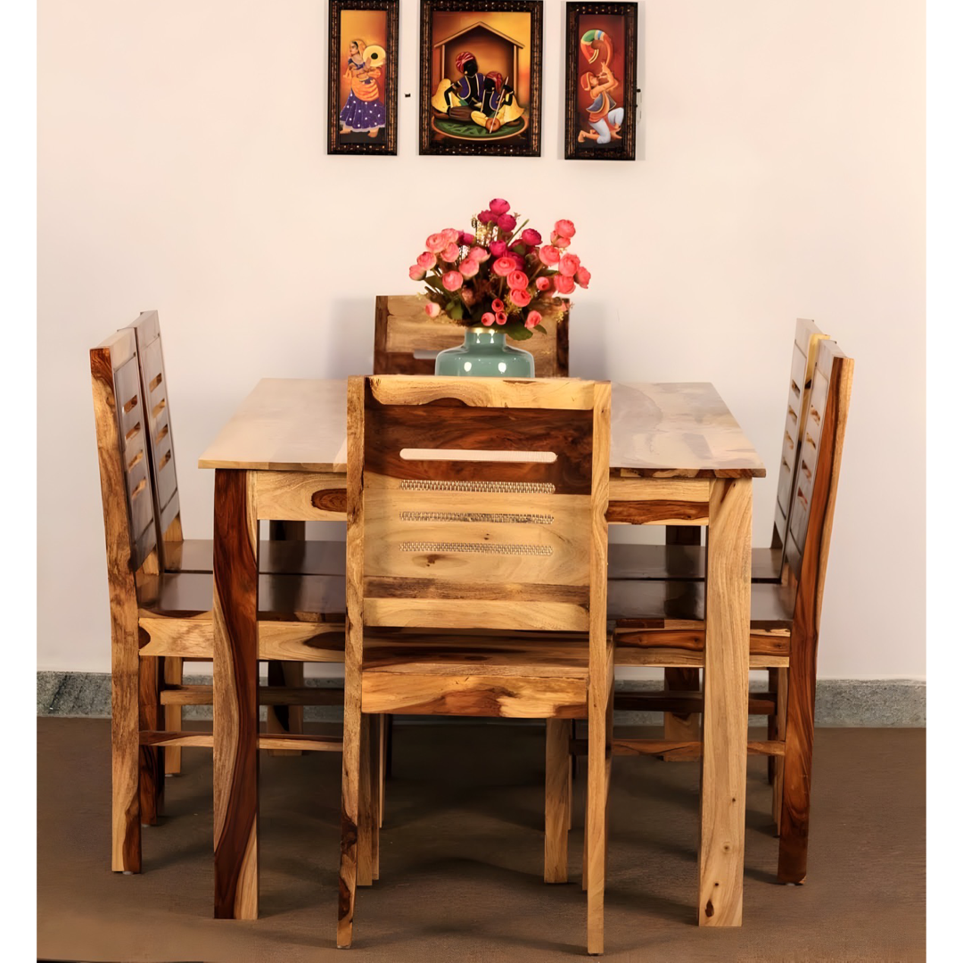 Apple Dining Table Set is perfect for any dining room, crafted with sheesham wood. Buy modern & budget friendly Dining table for your space in Bangalore !