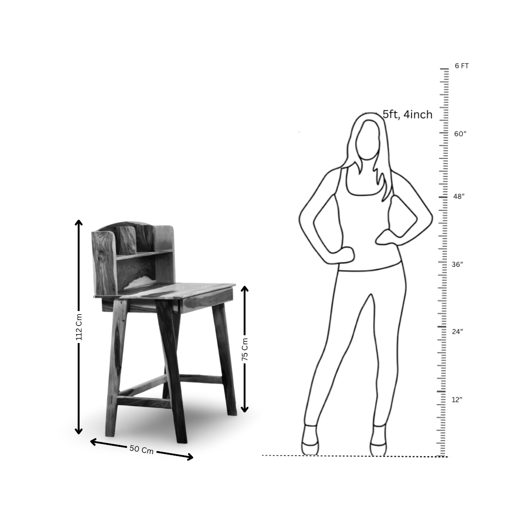 Discover the Melbourne Solid Wood Study Table, sheesham wood made. Modern computer table with storage for small spaces. Buy online or near you in Bangalore.