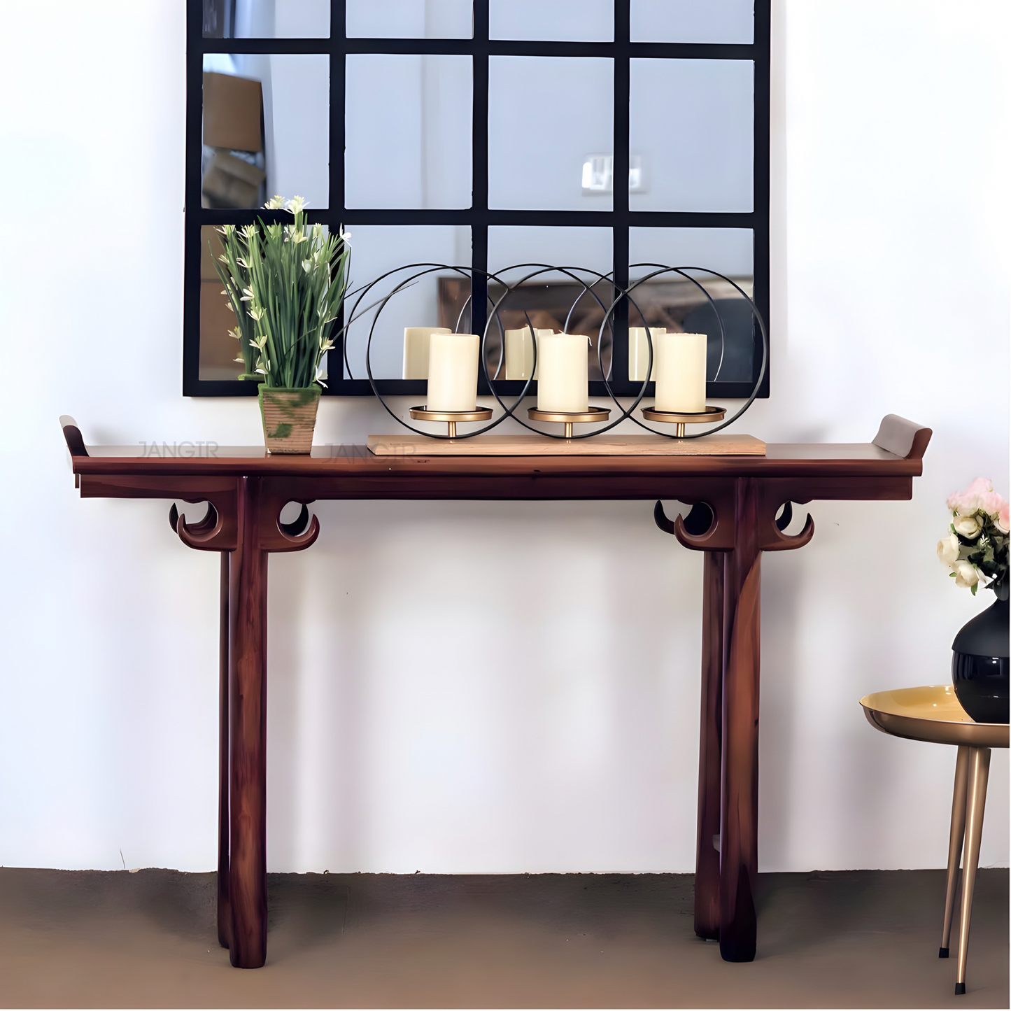 Complete your living room with our elegant Taj Solid Wood Console Table, crafted from sheesham wood, this Designer Console Table is ideal for any Living room or foyer. Shop now!