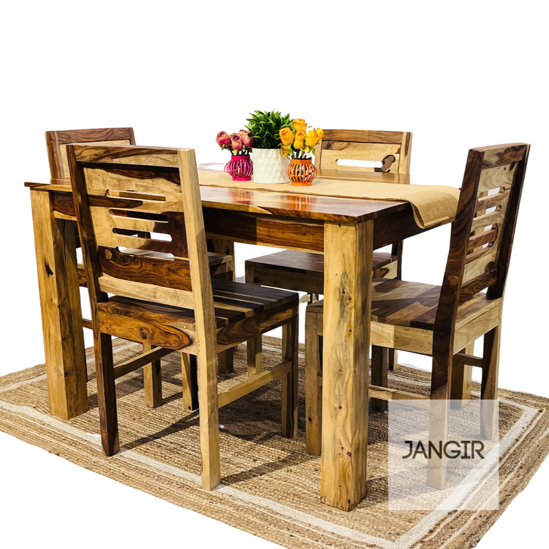 Discover our Apple Dining Table Set Four Seater perfect for you dining room ! Made from sheesham wood. Buy budget-friendly dining table near you in Bangalore