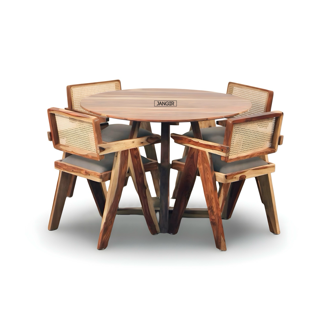 Discover elegance and comfort with our Sheesham Wood Round Dining Set. Shop now for quality and style at great prices near you in Bangalore