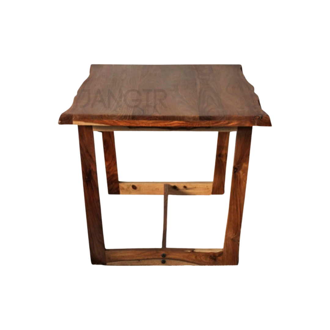 Transform your dining room with Sheesham wood made Rover live edge dining table with cane weave chairs. Buy six seater live edge dining table in India