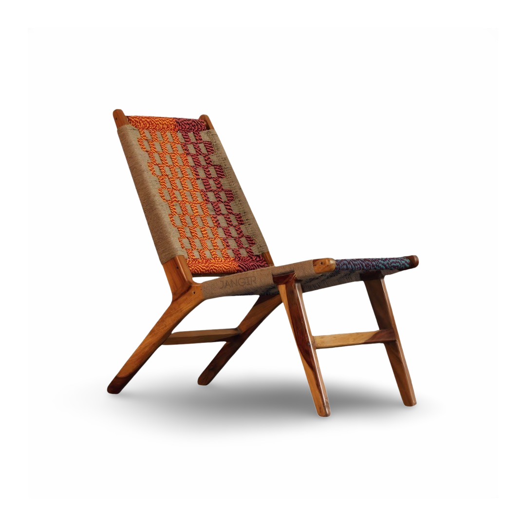 Enhance your living room or outdoor space with our sheesham wood Jute Rope Weave Solid Wood Easy Chair. Buy Wooden easy chair online or near you in Bangalore