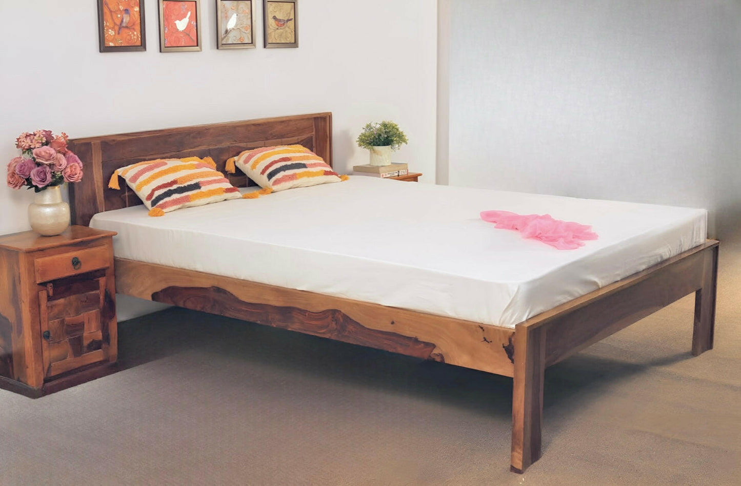 Elevate your bedroom with our affordable Sheesham Wood Arrow Budget Wooden Bed in Bangalore. Buy king and queen double beds for a perfect blend of elegance.