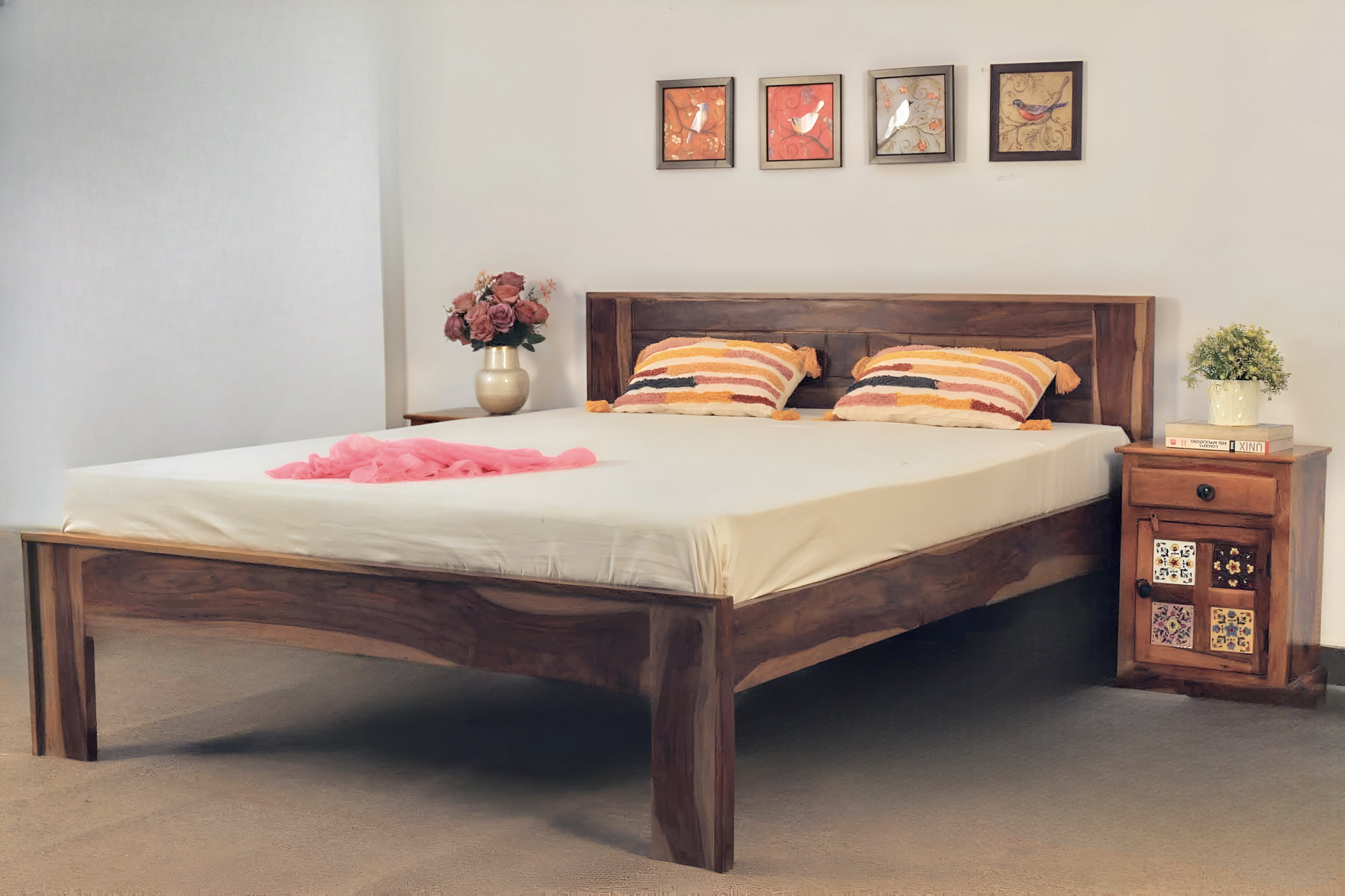 Elevate your bedroom with our affordable Sheesham Wood Arrow Budget Wooden Bed in Bangalore. Buy king and queen double beds for a perfect blend of elegance.