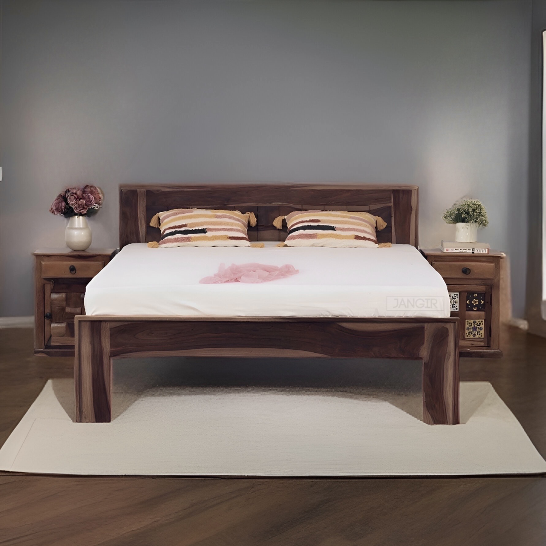 Elevate your bedroom with our affordable Sheesham Wood Arrow Budget Wooden Bed in Bangalore. Buy king and queen double beds for a perfect blend of elegance.