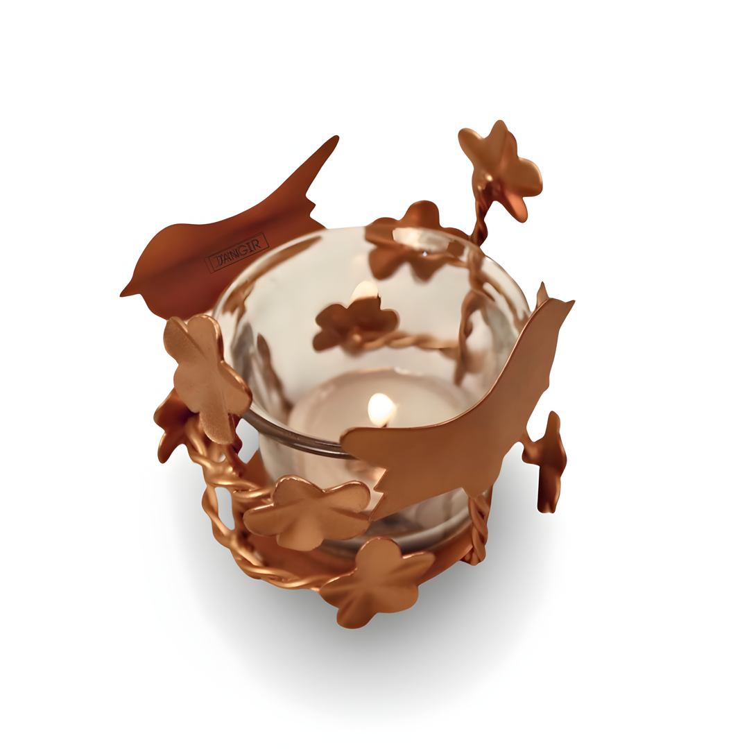 Tea Light Holder - Discover the exquisite Tea Light Holder Crafted from metal this chic bird-themed tea light holder embodies elegance and warmth. Elevate any space with unscented tealights, Buy now