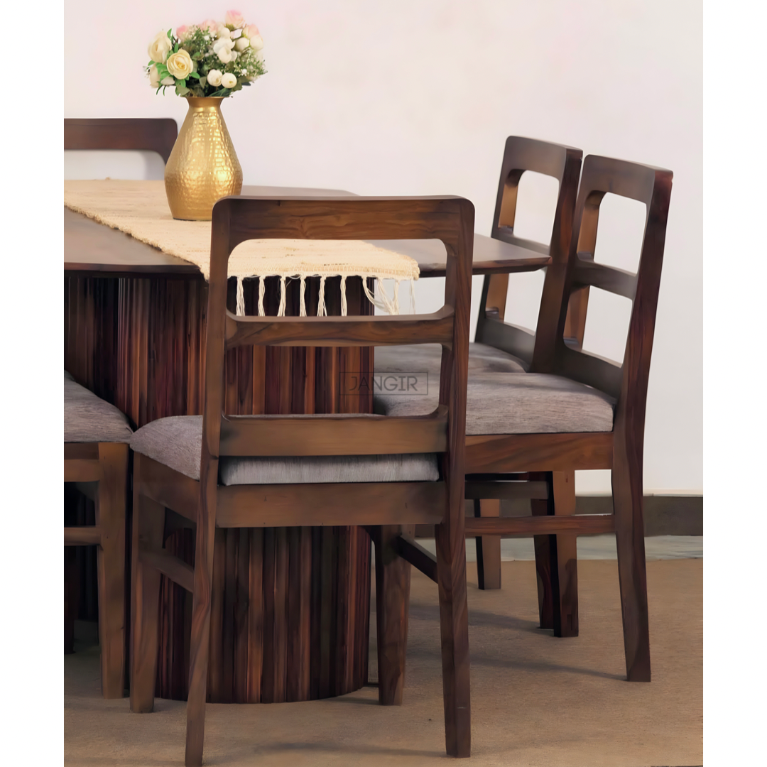 Upgrade your dining room with sheesham wood made Stripper Solid Wood Dining Table Set. Buy modern & Luxury six-seater dining tables today near you in Bangalore