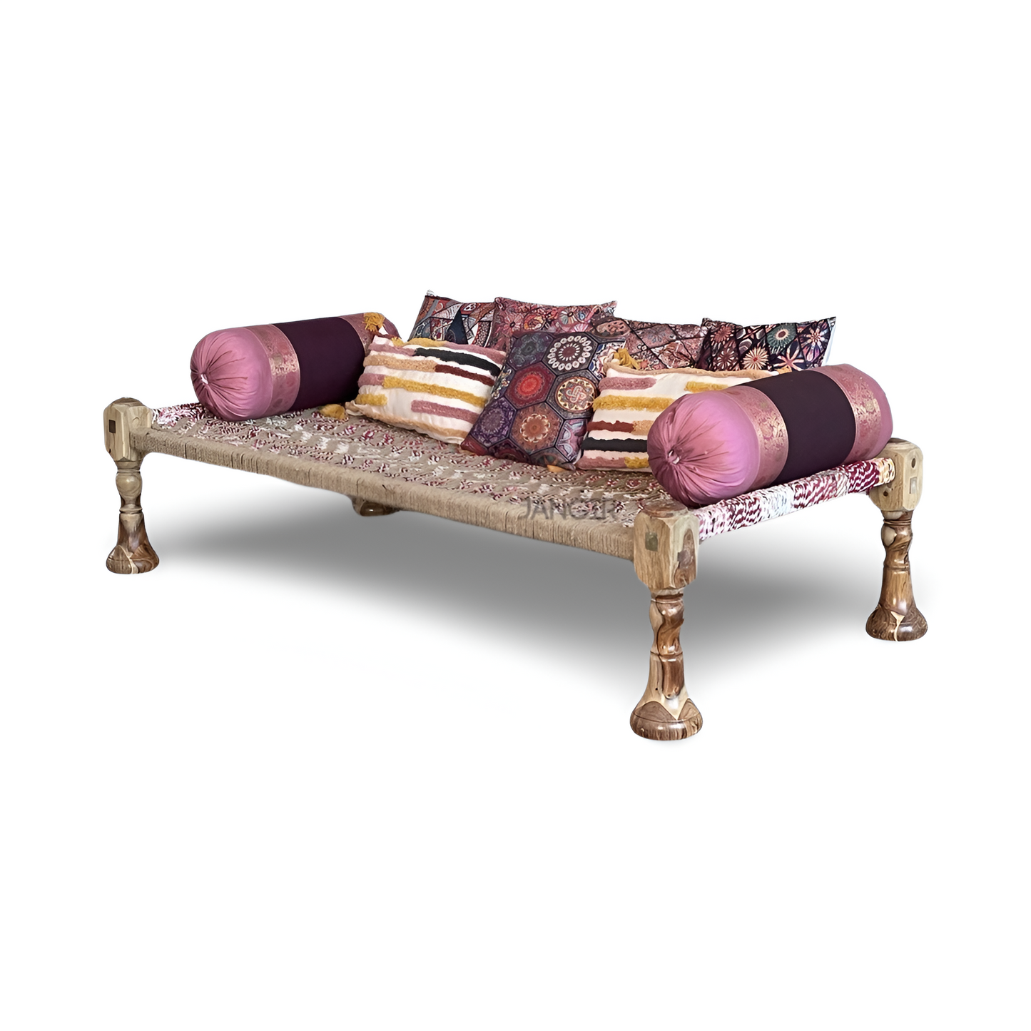 Upgrade your home with our Natural Jute Weave Charpai Bed, sheesham wood made. Buy wooden charpai khatiya for living or outdoor online or near you in Bangalore