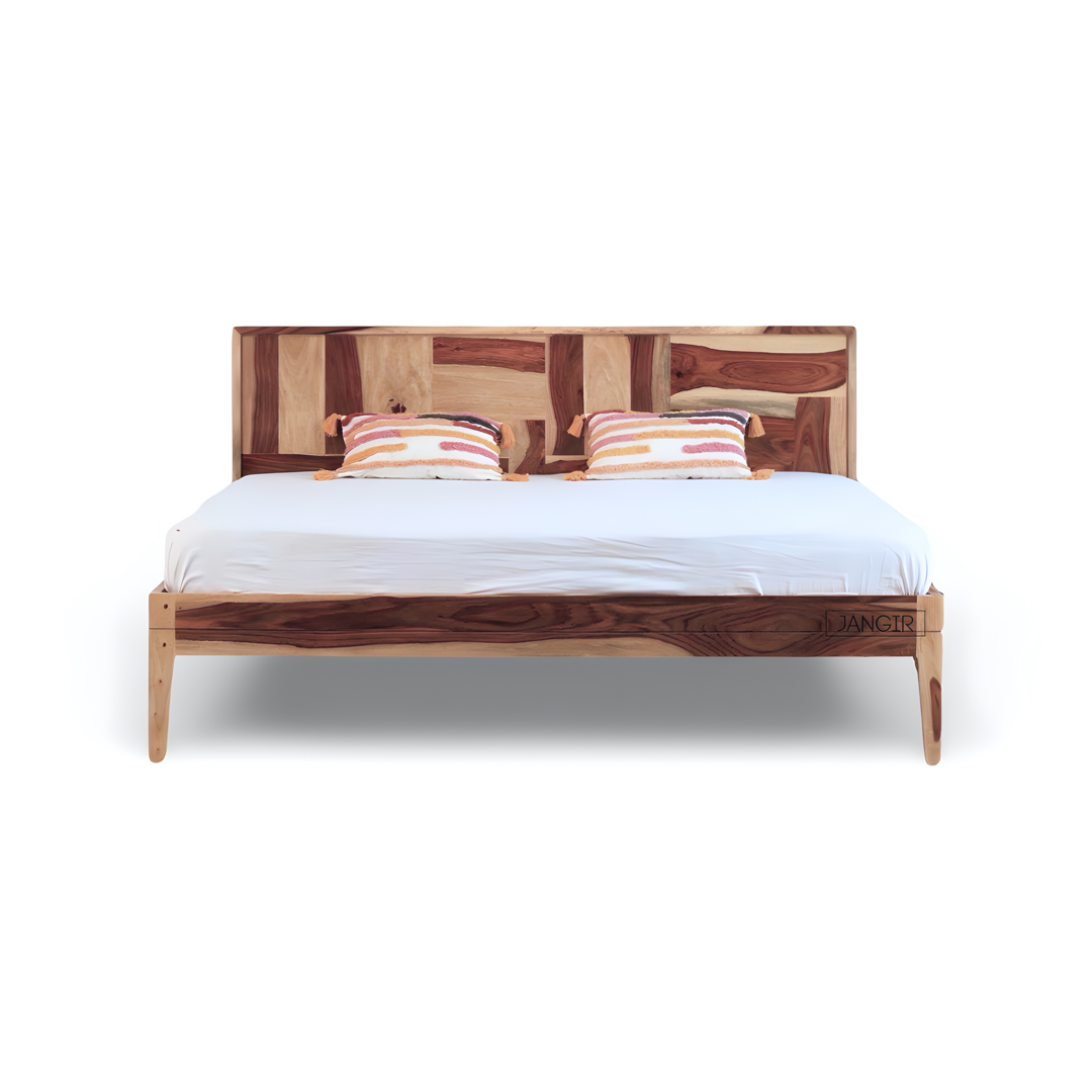 Elevate your bedroom with our modern Hilton Solid Wood Bed, made with sheesham Wood. Shop King and queen size modern beds near you in Bangalore today !
