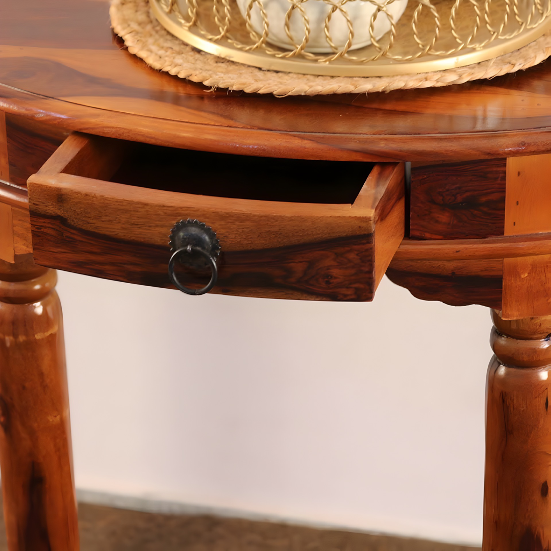 Enhance your foyer with our sheesham wood Antique Solid Wood Console Table. Shop traditional console table for your living room near you in Bangalore