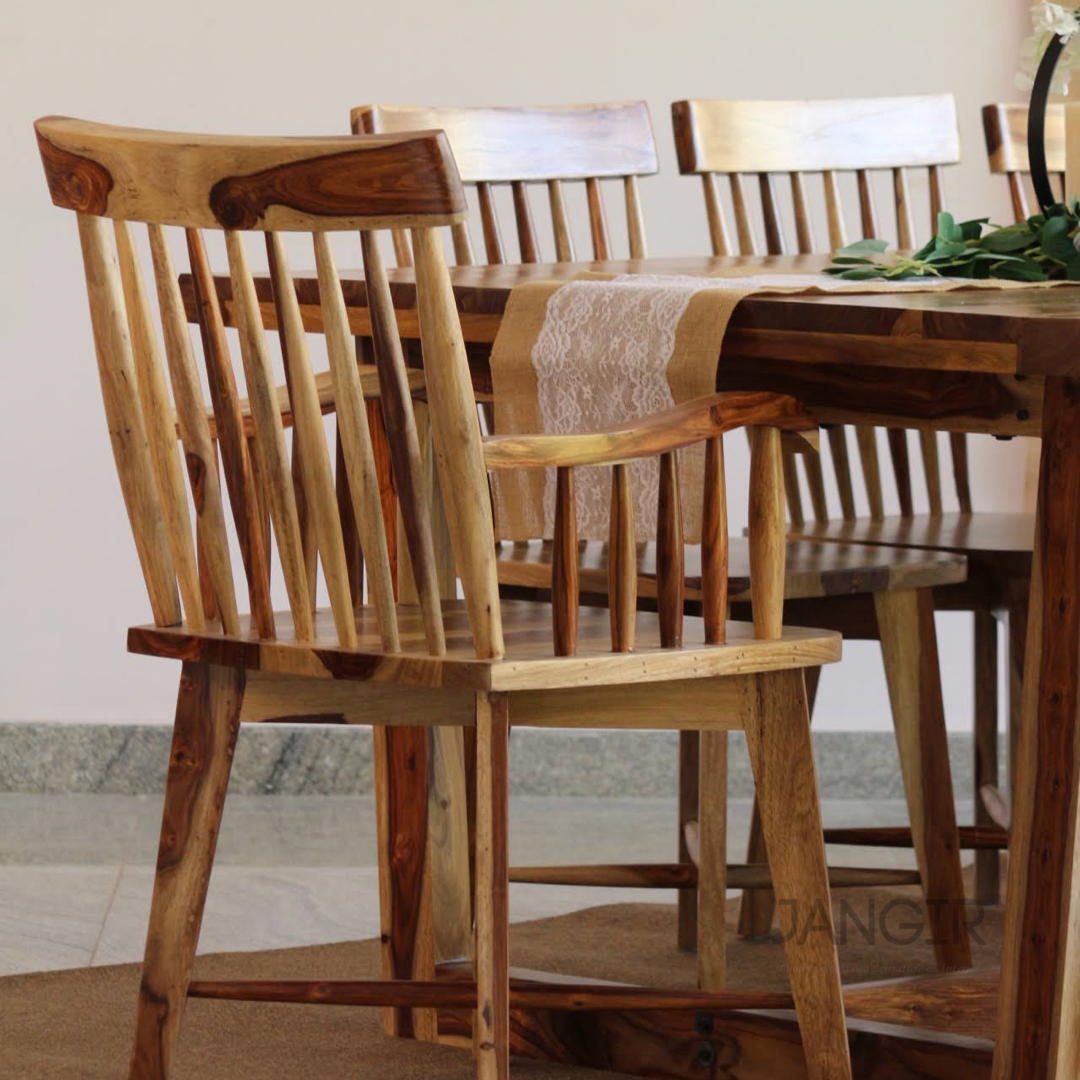Experience the beauty of our Diviner Live edge Eight Seater Dining Table Set, made from sheesham wood. Buy luxury & modern eight seater dining table today!