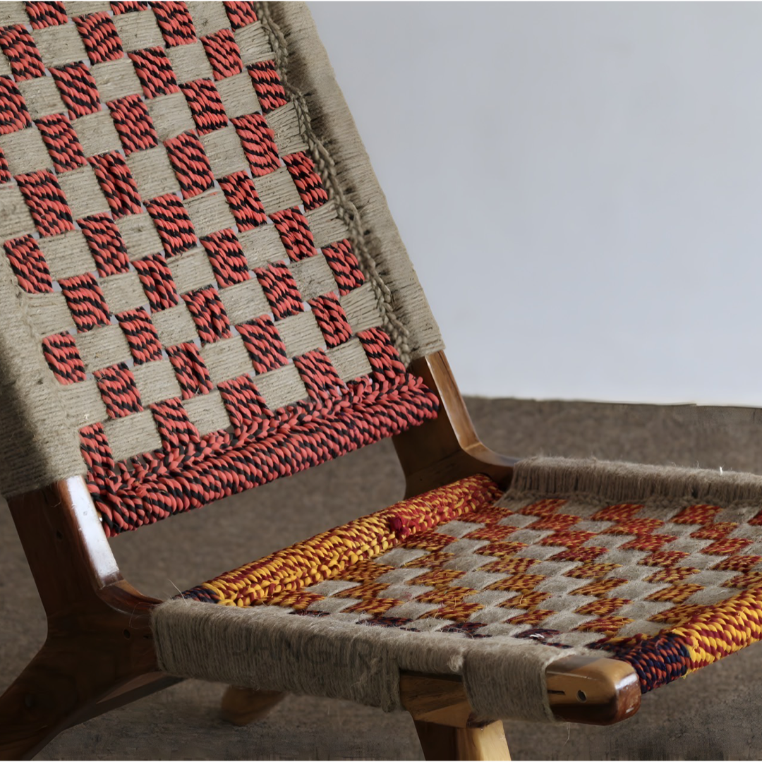 Enhance your living room or outdoor space with our sheesham wood Jute Rope Weave Solid Wood Easy Chair. Buy Wooden easy chair online or near you in Bangalore