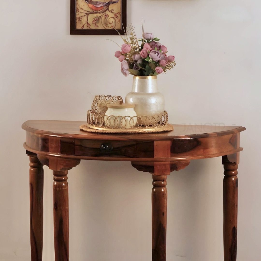 Enhance your foyer with our sheesham wood Antique Solid Wood Console Table. Shop traditional console table for your living room near you in Bangalore