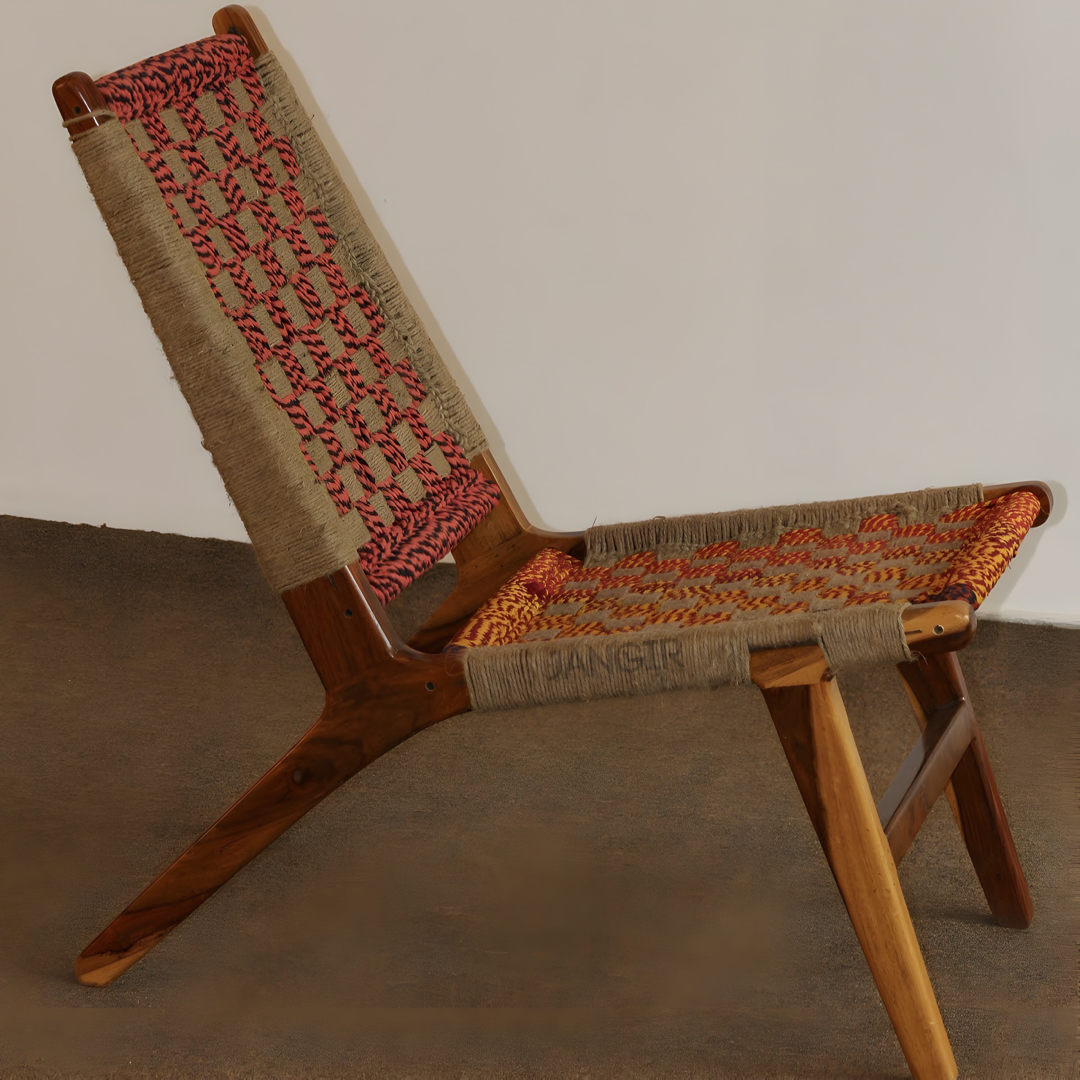 Enhance your living room or outdoor space with our sheesham wood Jute Rope Weave Solid Wood Easy Chair. Buy Wooden easy chair online or near you in Bangalore