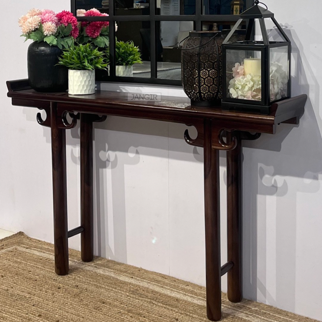 Complete your living room with our Taj Solid Wood Console Table, crafted from sheesham wood. Our Designer Console Table is ideal for any living room. Shop now!