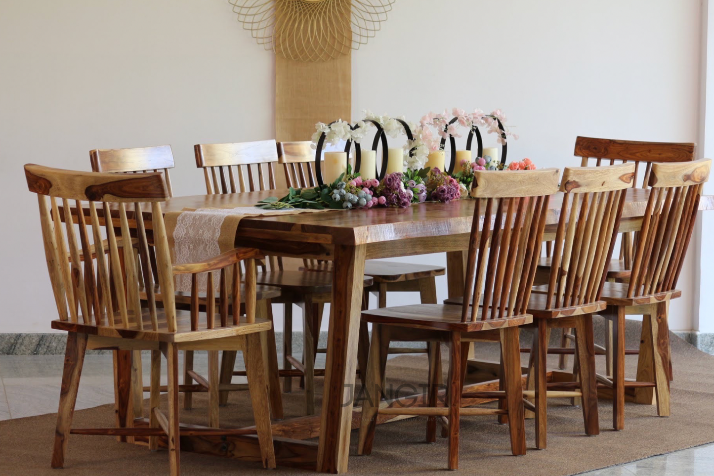 Experience the slab wood beauty and durability of our designer live edge dining table sets crafted from sheesham wood. Buy online / in-store modern eight-seater dining table & create memorable moments