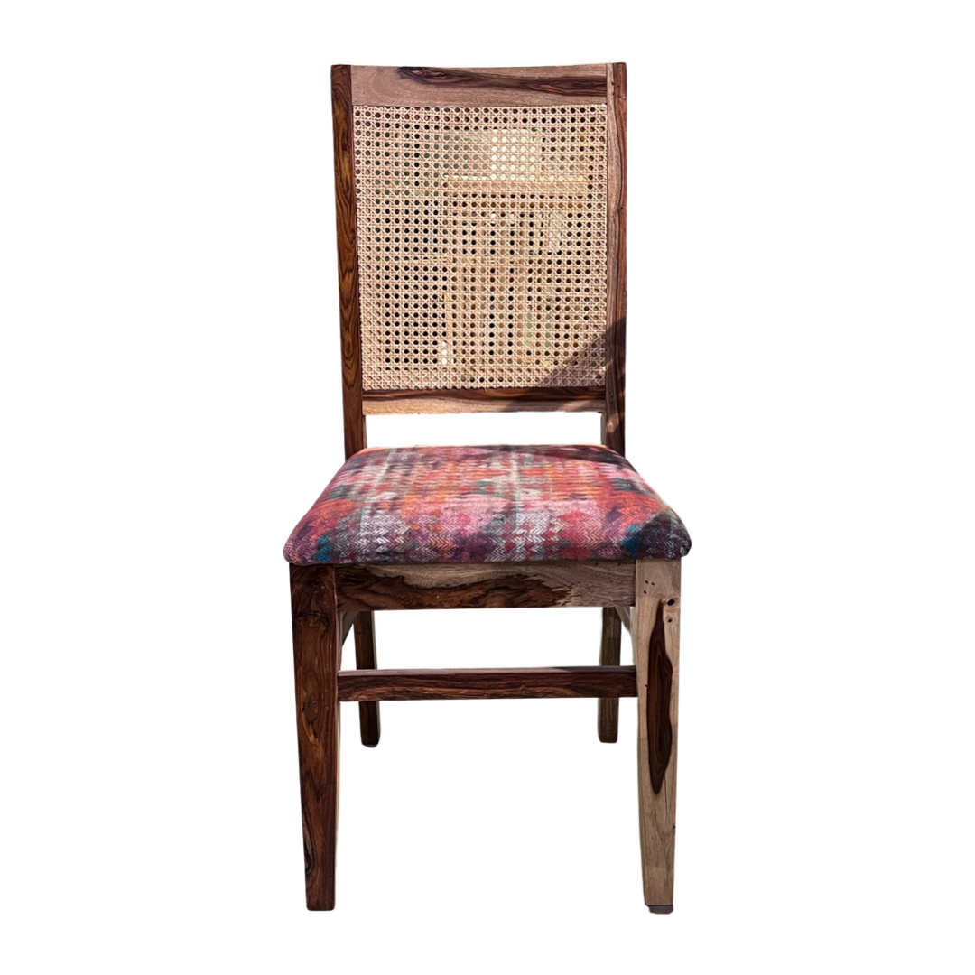 Elevate your dining experience with our premium sheesham wood Flora Live Edge Dining Table With Cane Weave Chairs. Buy luxury six seater dining table today