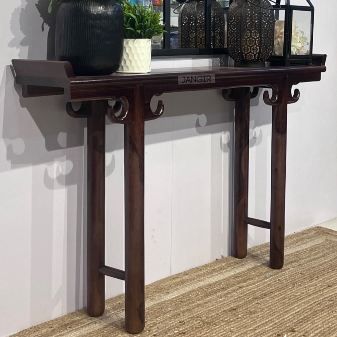 Complete your living room with our Taj Solid Wood Console Table, crafted from sheesham wood. Our Designer Console Table is ideal for any living room. Shop now!