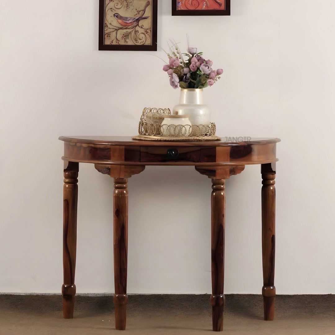 Enhance your foyer with our sheesham wood Antique Solid Wood Console Table. Shop traditional console table for your living room near you in Bangalore