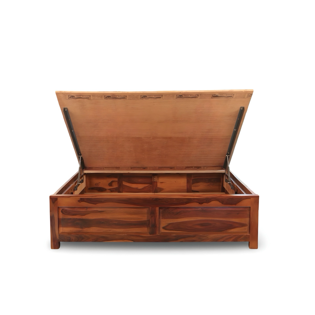Discover the Dalla Sheesham Wood Storage Bed. durable, elegant, available in king & queen sizes with storage. Shop now for best prices near you in Bangalore