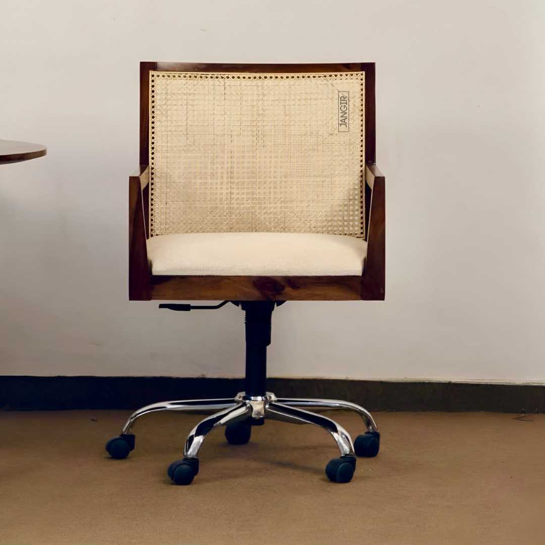 Enhance your workspace with our Cane Office Chair, made with sheesham wood and natural Cane. Buy designer wicker &rattan home office chair near you in Bangalore