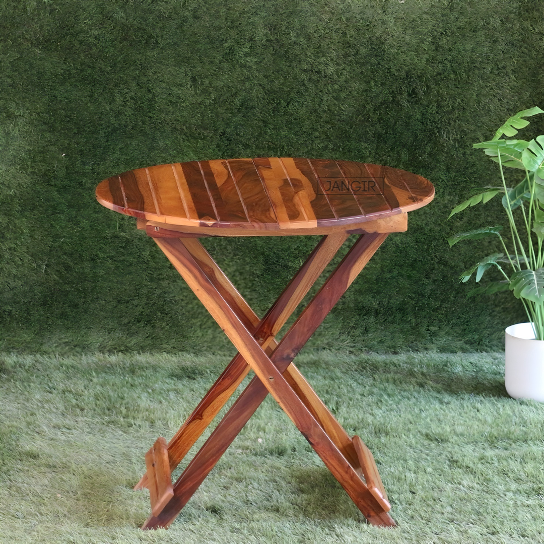 Shop sheesham wood outdoor table and chair set in Bangalore at unbeatable prices! Transform your garden or balcony with our stylish and durable stripes folding outdoor chairs & table set.