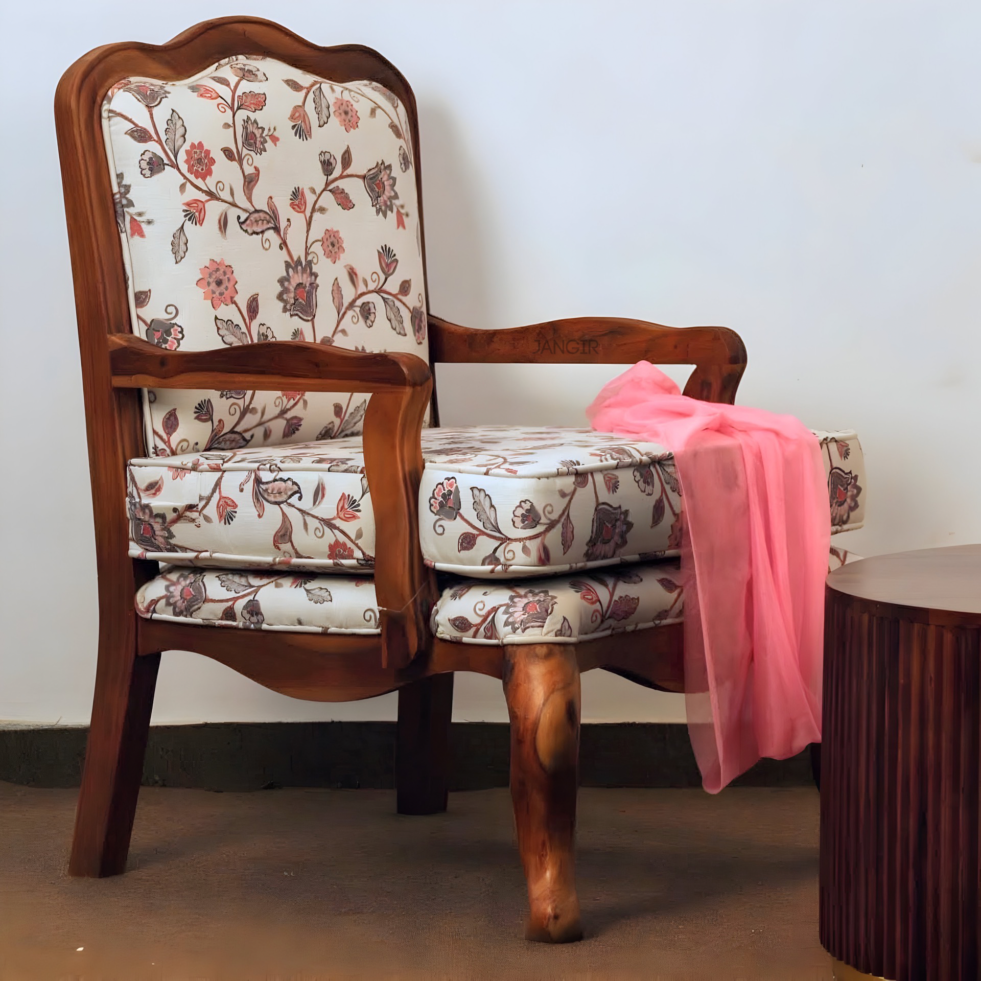 Upgrade your Living room with our Chair, made with sheesham wood. This Wooden Upholstery easy chair is perfect for your living room or bedroom. Get this designer Armchair and enjoy superior quality.