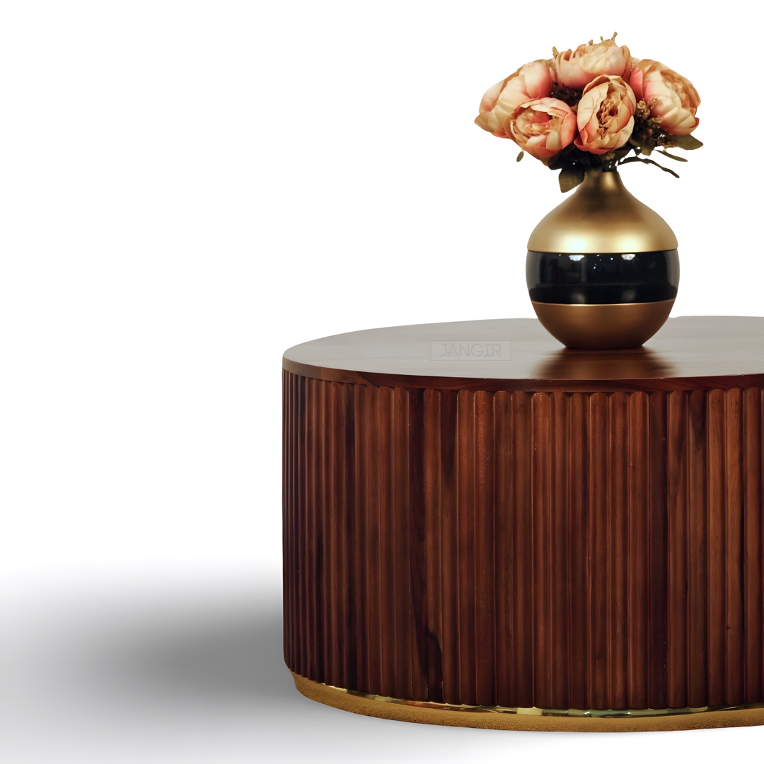 Discover the perfect addition to your home decor - a sleek and modern round coffee table crafted from sheesham wood. Make a statement in living room with this center table, designed to impress.