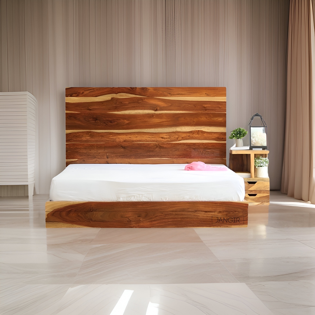 Discover elegance and comfort with the Seven Gru Solid Wood Bed, crafted from sheesham wood. The perfect addition to your bedroom, buy designer Low Wooden Bed in Bangalore