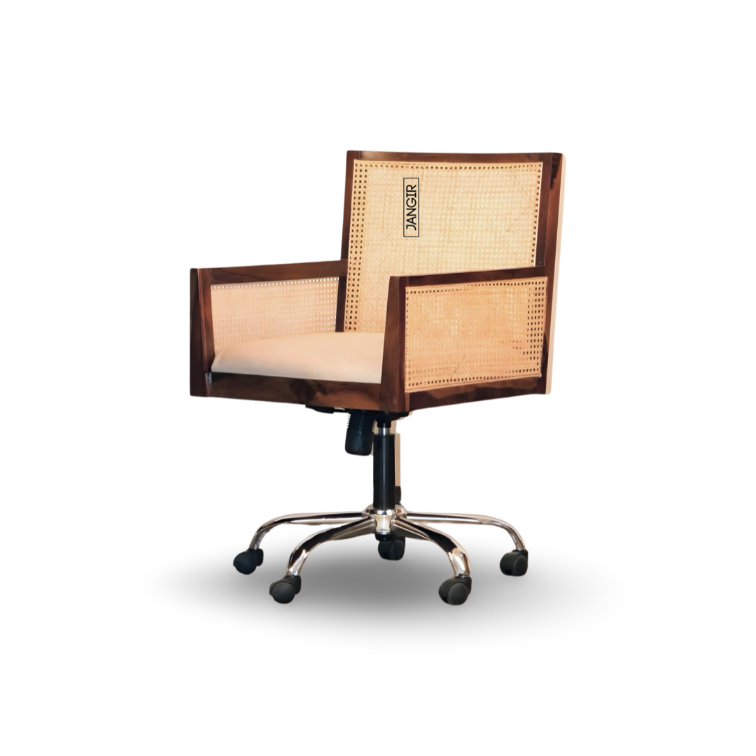 Enhance your workspace with our Cane Office Chair, made with sheesham wood and natural Cane. Buy designer wicker &rattan home office chair near you in Bangalore