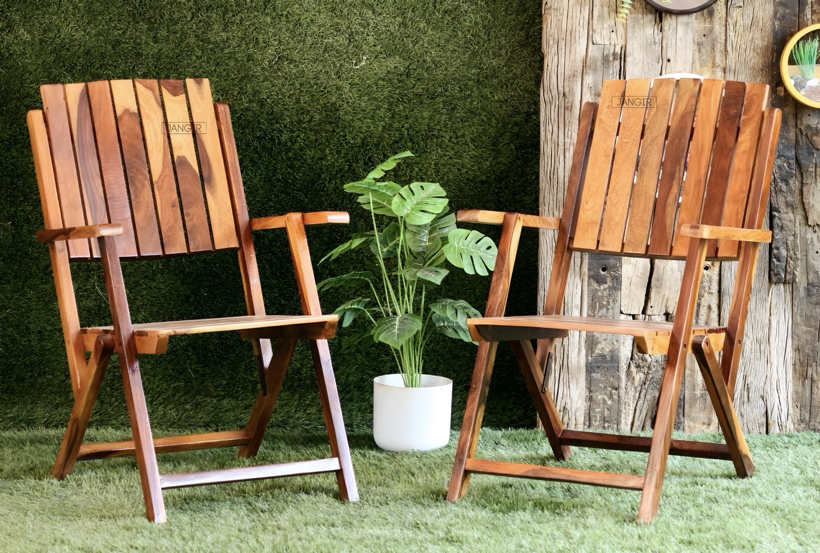 Elevate your outdoor space with our sheesham wood Terrace Outdoor Chair Table Set. Buy folding designed chair table set for your balcony near you in Bangalore!