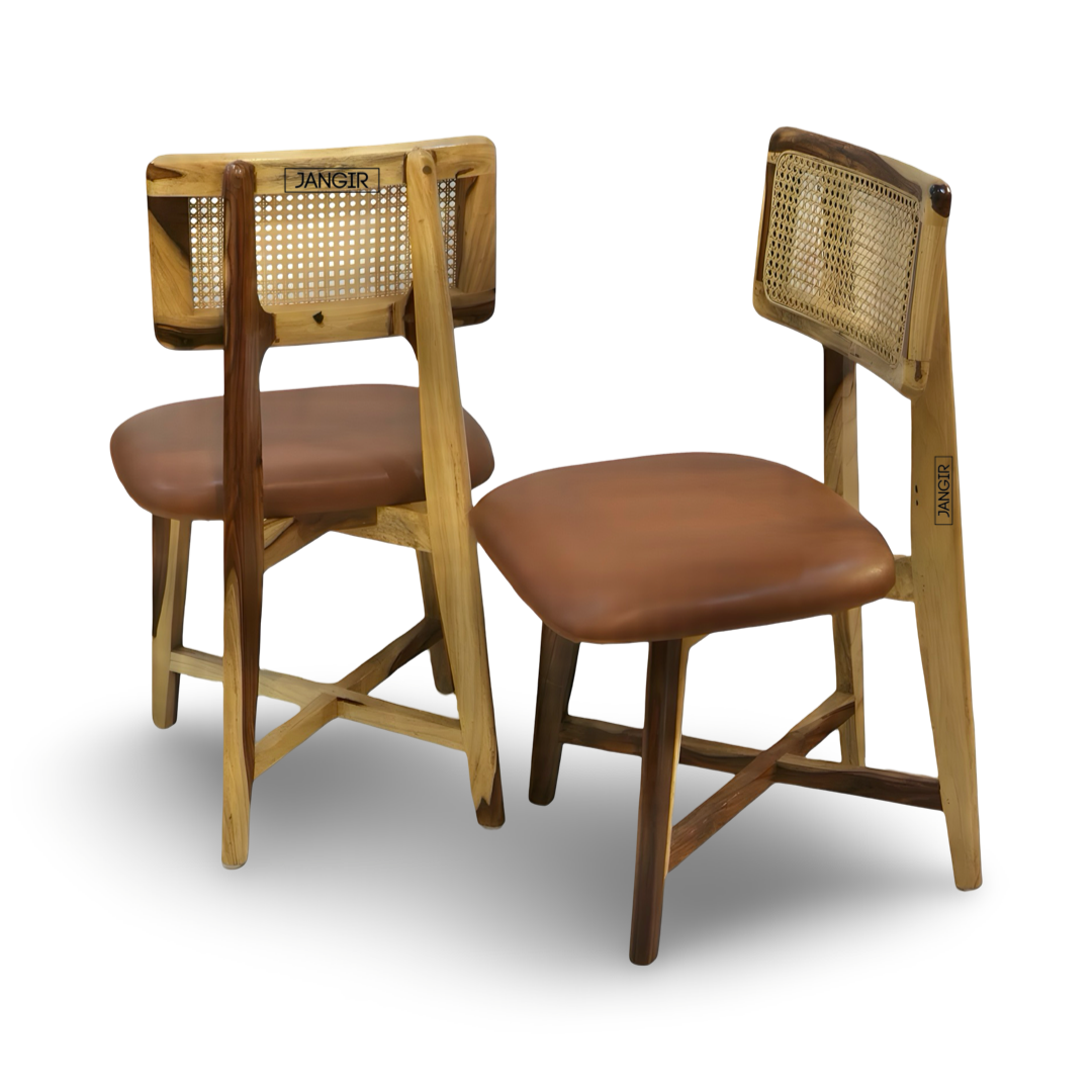 Elevate your dining experience with our sheesham wood live edge dining table paired with stylish and durable cane chairs. Buy near you in Bangalore today