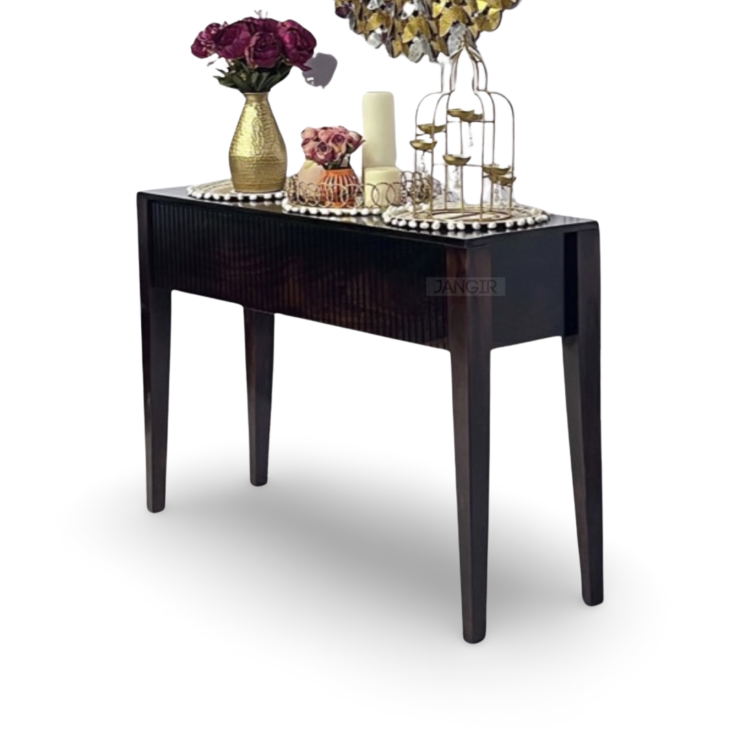 Discover the elegance of a Sara Solid Wood Console Table, Made from Sheesham wood, perfect for any home. Elevate your Living room with this wooden Console Table, Shop Today !