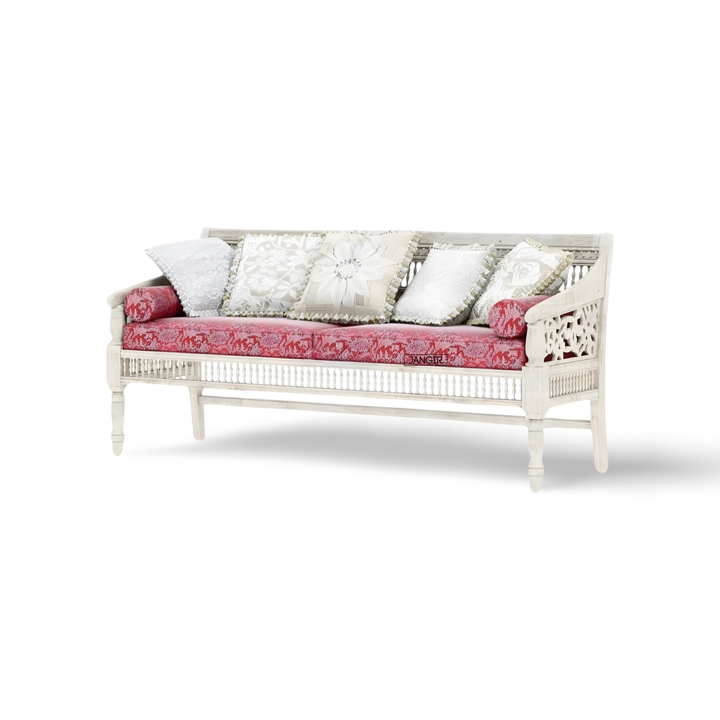 Discover the timeless beauty of our white rustic carved sofa. Handcrafted from premium sheesham wood, this traditional-style piece adds elegance and charm to any living space. Shop now!