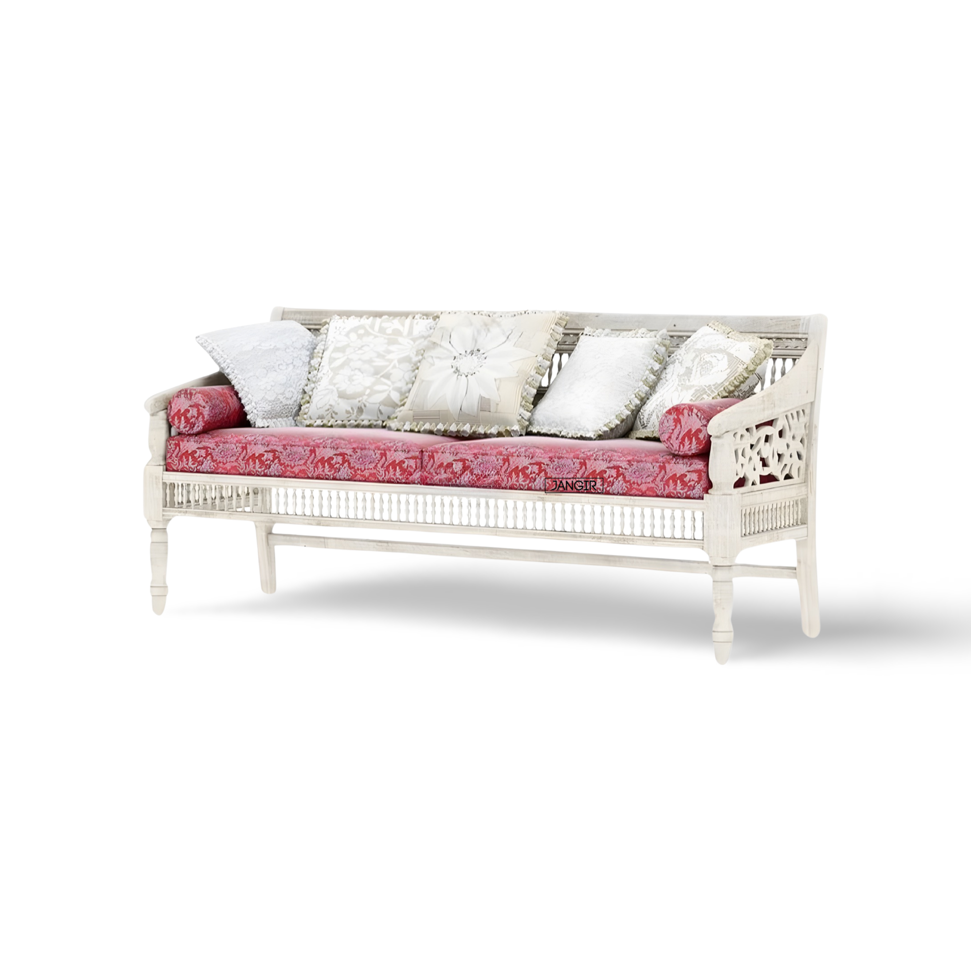 Discover the timeless beauty of our white rustic carved sofa. Made with sheesham wood, Adds elegance and charm to your living space with Antique Carved Sofa Set