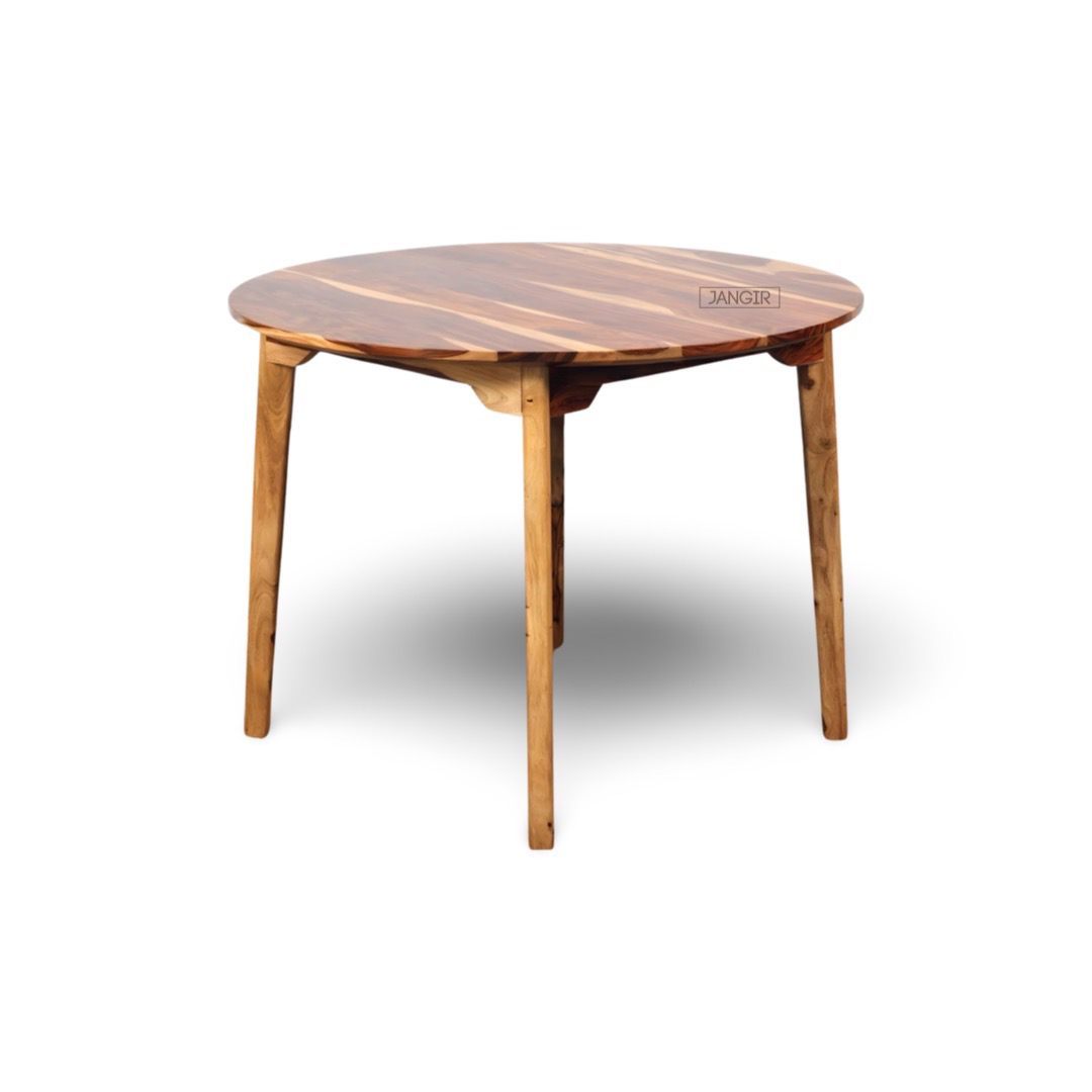 Elevate your dining experience with Megan Round Dining Table Set, crafted from sheesham wood. Buy wicker or rattan four seater dining table today !
