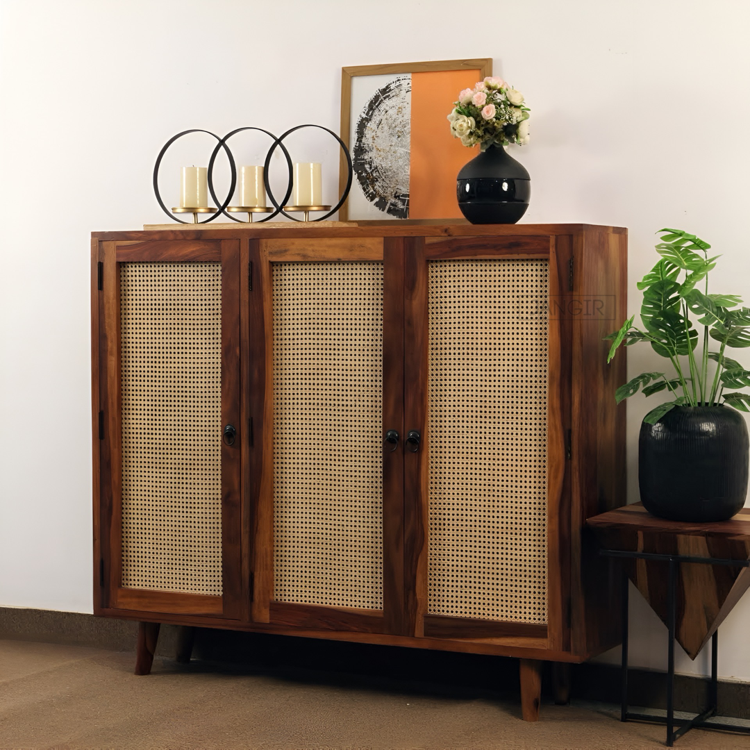 Elevate your living space with our designer and stylish cane cabinet, crafted from high-quality sheesham wood. This sideboard is Perfect for your living room, entryway or bedroom. Buy now !