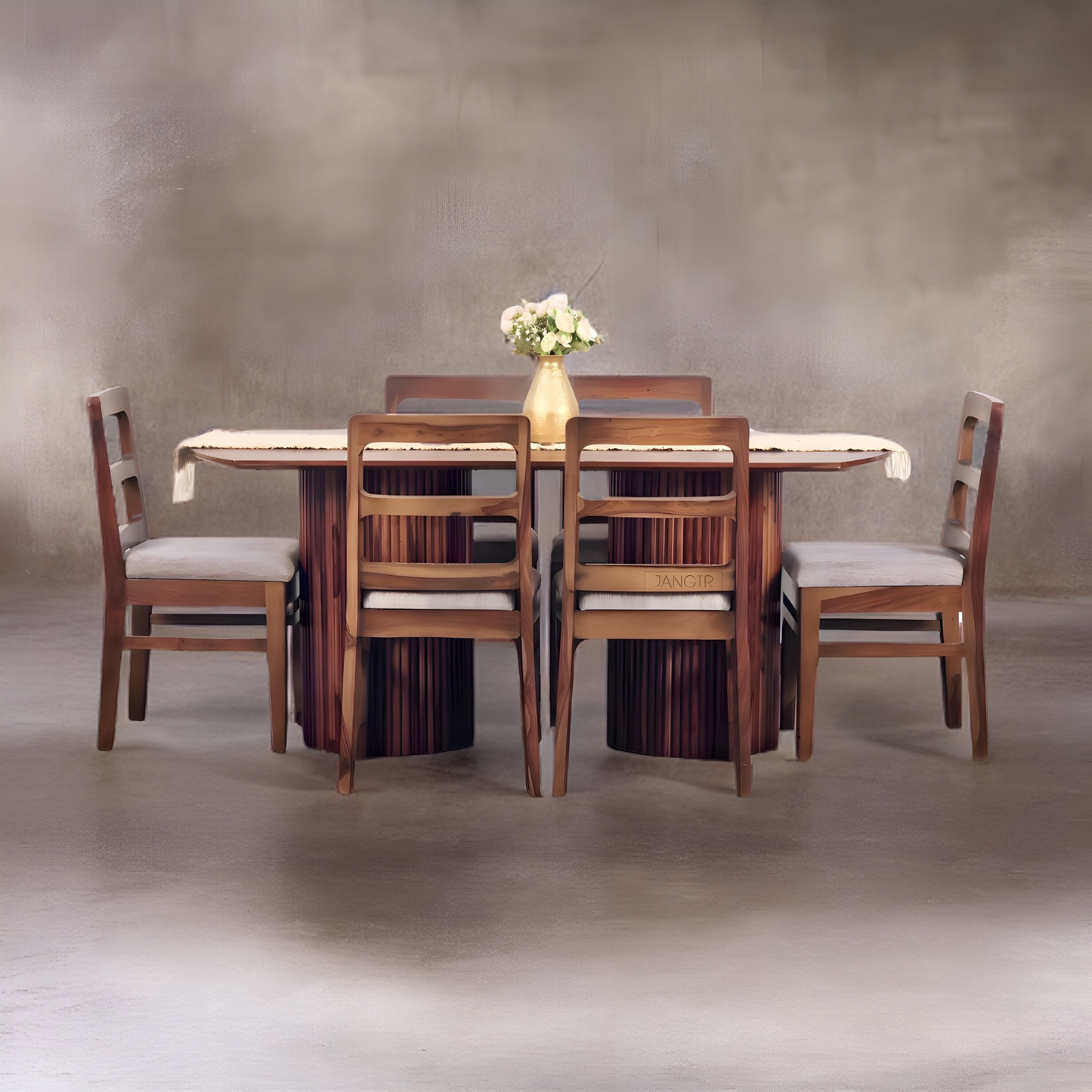 Upgrade your dining room with sheesham wood made Stripper Solid Wood Dining Table Set. Buy modern & Luxury six-seater dining tables today near you in Bangalore