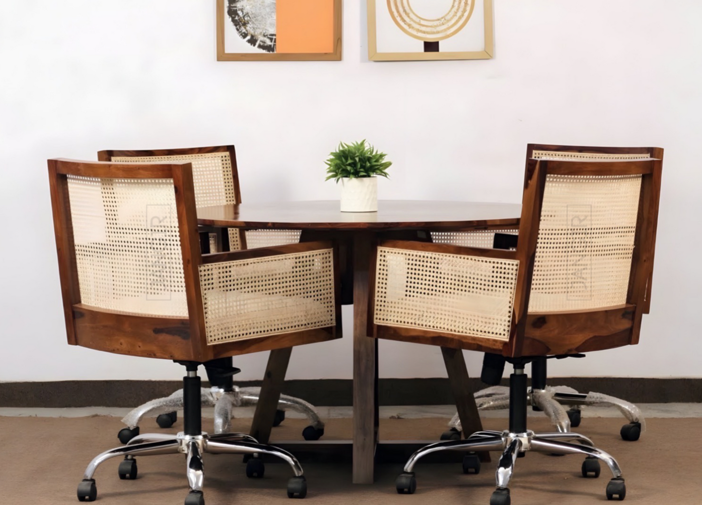 Enhance your workspace with our Cane Office Chair, made with sheesham wood and natural Cane. Buy designer wicker &rattan home office chair near you in Bangalore
