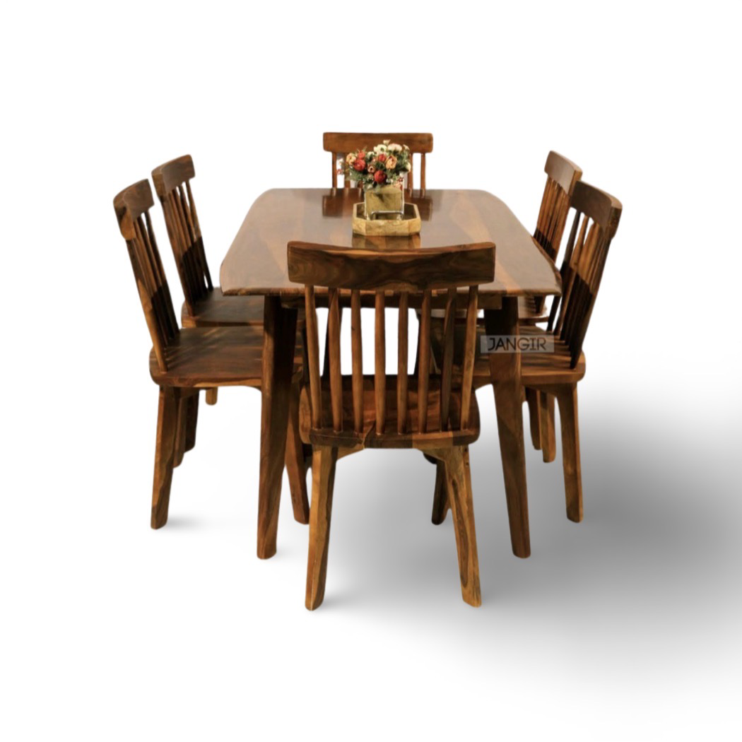 Upgrade  your dining space with our beautiful Alee Dining Set, crafted with Sheesham wood. Transform your space with this modern dining table set ! Buy online or in Bangalore now.