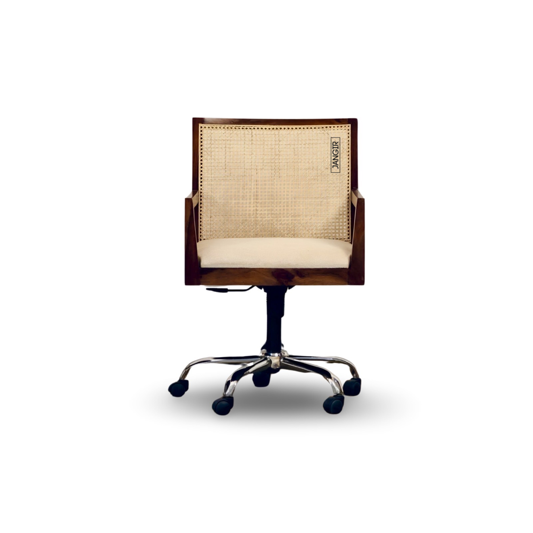 Enhance your workspace with our Cane Office Chair, made with sheesham wood and natural Cane. Buy designer wicker &rattan home office chair near you in Bangalore