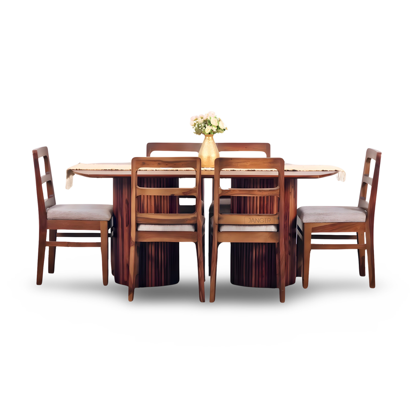 Looking for a modern and stylish dining table set? Check out our exquisite dining table set, crafted with sheesham wood, perfect for six-seater gatherings. Buy online or in-store at Bangalore today!