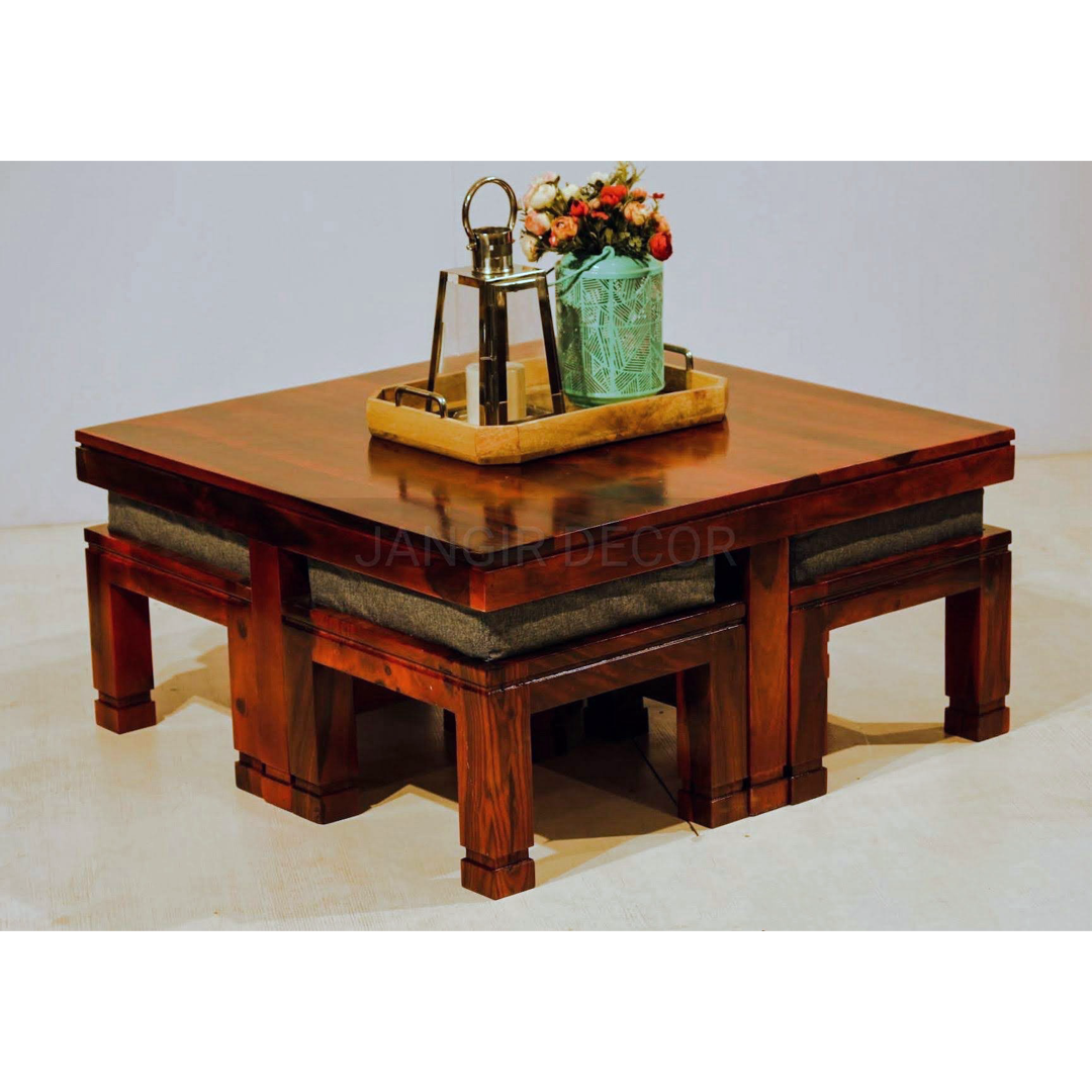 Elevate your living space with our Customised Coffee Table, crafted from premium Sheesham wood.  Buy custom made teapoy & center table near you in Bangalore.